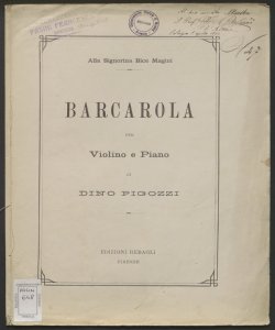 Barcarola : per Violino e Piano / di Dino Pigozzi