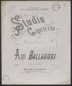 Studio capriccio per pianoforte / di Angelo Balladori