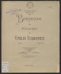 Berceuse per Pianoforte / di Emilio Schieppati