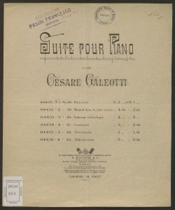 Suite pour piano / Cesare Galeotti