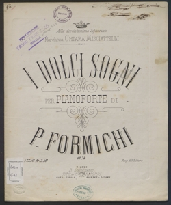 I dolci sogni : per pianoforte / Di P. Formichi