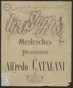 In sogno : melodia per pianoforte / di Alfredo Catalani