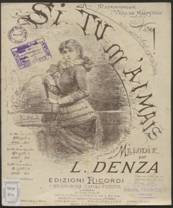 Si tu m'aimais! : mélodie / par  L. Denza ; chantée par M.e H. Verni et M.me de Vaney