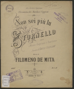 Non sei più tu : stornello per Mezzo-Soprano o Baritono / parole di Enrico Golisciani ; musica di Filomeno De Mita 