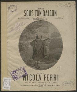 Sous ton balcon : sérénade italienne / musique de Nicola Ferri
