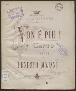 Non è più! : canto per tenore / di Ernesto Majani