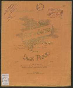Fior di Gaggia : melodia per Mezzo Soprano / parole di A.Mandelli ; musica di Emilio Pizzi