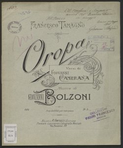 Oropa / versi di Giovanni Camerana ; musica di Giovanni Bolzoni