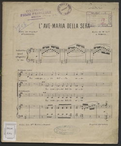 L'Ave Maria della sera / poesia del Prof. Cav.e D.co Capellina ; [musica di] Tempia Stefano