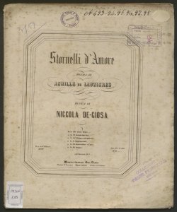 Stornelli d'amore / poesia di Achille de Lauzieres ; musica di Niccola De Giosa