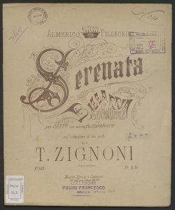 Serenata bizzarra sentimentale : per canto con accomp.to di pianoforte nell'estensione di tre note / di T. Zignoni