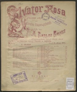 Salvator Rosa : Forma sublime / Carlos Antonio Gomes ; riduzione di N. Celega per canto e pianoforte