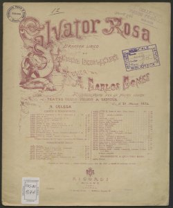 Salvator Rosa : Duetto Isabella e Salvatore / Carlos Antonio Gomes ; riduzione di N. Celega per canto e pianoforte