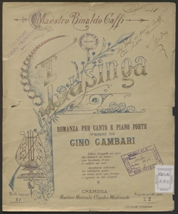 Lusinga : romanza per canto e pianoforte / maestro Rinaldo Caffi ; versi di Gino Gambari