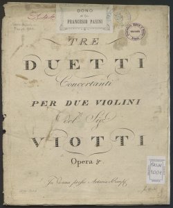 Tre Duetti concertanti : per due violini Op. 5 / del sig.r Viotti