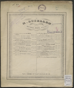 Oeuvres pour piano / H. Rosellen