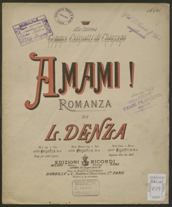 Amami! : romanza / musica di L. Denza ; parole di Fausta Falcioni