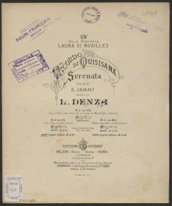 Remembrance of Quisisana ... : serenade / music by Luigi Denza ; parole di E. Jammy