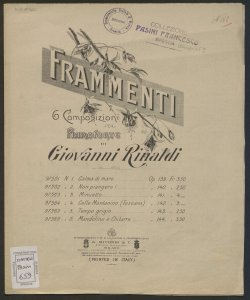 Frammenti : 6 composizioni per Pianoforte / di Giovanni Rinaldi