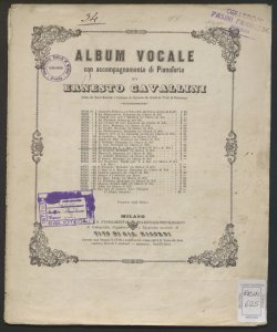 Album vocale : con accompagnamento di pianoforte / di Ernesto Cavallini