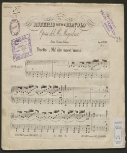 9: Oh! che onest'uomo! : duetto / G. Meyerbeer