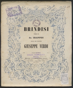 Brindisi / versi di A. Maffei ; musica di G. Verdi