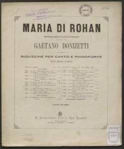 N. 8: Gemea di tetro carcere : scena e cavatina [nella] Maria di Rohan / di Gaetano Donizetti