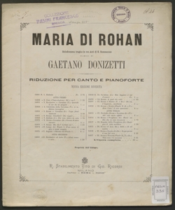 N. 8: Gemea di tetro carcere : scena e cavatina [nella] Maria di Rohan / di Gaetano Donizetti