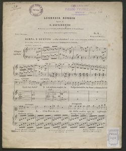 Lucrezia Borgia / melodramma tragico di F. Romani ; musica del M.o G. Donizetti