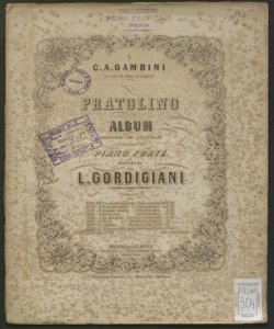 Pratolino : album contenente otto pezzi vocali con accomp.to di piano forte / composto da L. Gordigiani