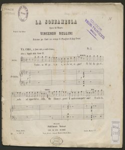 La Sonnambula : melodramma / di Felice Romani ; posto in musica dal M.o Bellini ...