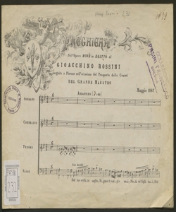 Preghiera nell'opera Mosè in Egitto di Gioacchino Rossini : eseguita a Firenze nell'occasione del trasporto delle ceneri del grande maestro