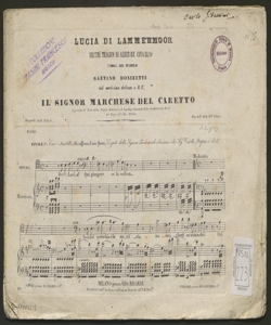 Chi raffrena il mio furore : finale 2.o scena e quartetto [nell'opera] Lucia di Lammermoor / G. Donizetti