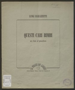 Questi cari bimbi : ore liete al pianoforte / Luigi Barazzetti