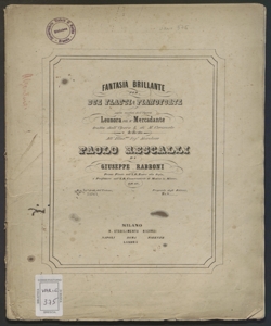 Fantasia brillante per due flauti e pianoforte sopra motivi dell'opera Leonora del M.o Mercadante : tratta dall'opera 4 di M. Cerimele / Giuseppe Rabboni