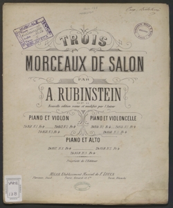 Trois morceaux de salon : op.11. n. 3 / par A. Rubinstein