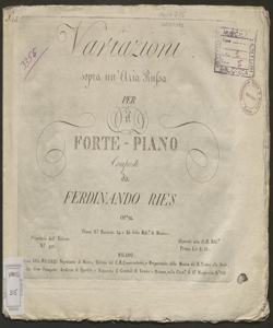 Variazioni sopra un'aria russa per il forte-piano : Op.a 73 / composte da Ferdinando Ries