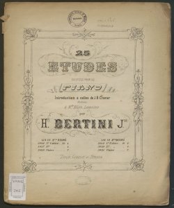 25 études doigtées pour le piano : Introduction à celles de J.B. Cramer ... / Henri Bertini