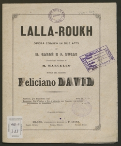 Lalla-Roukh : Fra l'ombre e fra il silenzio / Félicien David