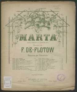 Marta : sinfonia / F. De Flotow ; riduzione per pianoforte 