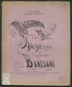 Un racconto d'una zingara : Allegro originale per pianoforte / di Carlo Baresani