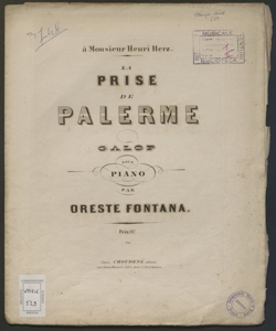 La prise de Palerme : galop pour piano / par Oreste Fontana