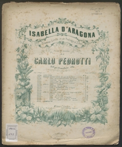 Isabella d'Aragona : dramma lirico in un Prologo e 2 atti. Coro Viva, viva la nostra Isabella / posto in musica da Carlo Pedrotti ; rid.e per pianoforte solo