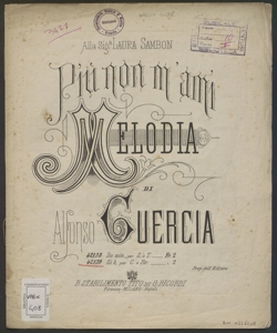 Più non m'ami : melodia / Alfonso Guercia