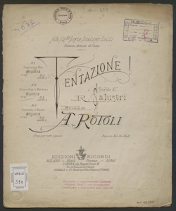 Tentazione! : N. 2 Mezzo-sop. o baritono / Rotoli Augusto ; parole di R. Salustri