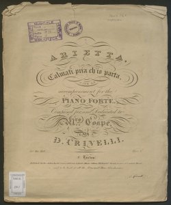 Calmati pria ch'io parta : arietta with an accompaniment for the piano forte ... / by D. Crivelli