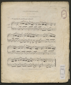 Cavatina recentissima per piano forte dessunta da cantilene belliniane