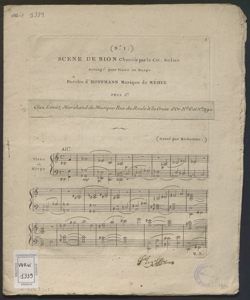 1: Scene de Bion / chantee par le Cit. Solier ; arrange pour piano ou harpe