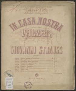 In casa nostra (Bei uns z'Haus) : Valzer op. 361 / di Giovanni Strauss