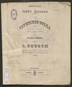 Caterinen-Polka : (nach Motiven aus dem Ballet Caterina o la figlia del bandito) für das Piano-forte / bearbeitet von G. Tutsch